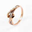 Auksinis moteriškas žiedas su cirkonio kristalais