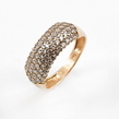 Auksinis moteriškas žiedas su cirkonio kristalais