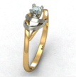 Dviejų spalvų aukso Sužadėtuvių žiedas su 0,10 ct deimantu KASZ 60