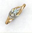 Dviejų spalvų aukso Sužadėtuvių žiedas su 0,10 ct deimantu KASZ 60