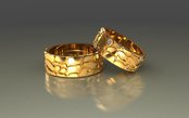 Vestuviniai Žiedai 3D 6 mm 12 gr iš pageidaujamos spalvos aukso 0186