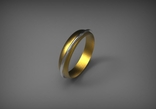 Vestuviniai žiedai raudono aukso su balta juostele 5 mm 10 gr KAV006